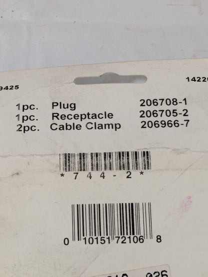 TE Connectivity Panel Mount Plug and Receptacle Kit 744-2