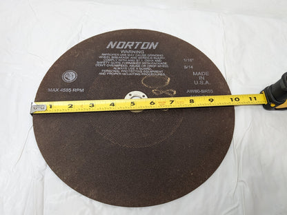 Norton 10" Aluminum Oxide Cutoff Wheel 80G 1/16" Thick X 5/8" Arb