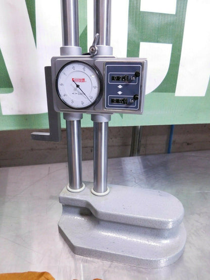 SPI 18" Stainless Steel Dial Height Gage, Dial &amp; Counter, 0.001" G