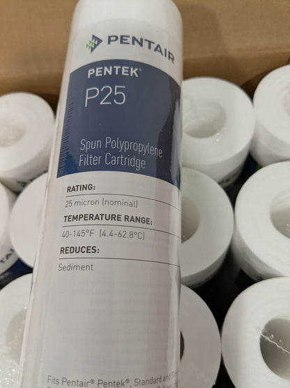 (24) Pentair Plumbing Cartridge Filter: 2-3/8" OD, 9-7/8" L, 25 micron 155015-43