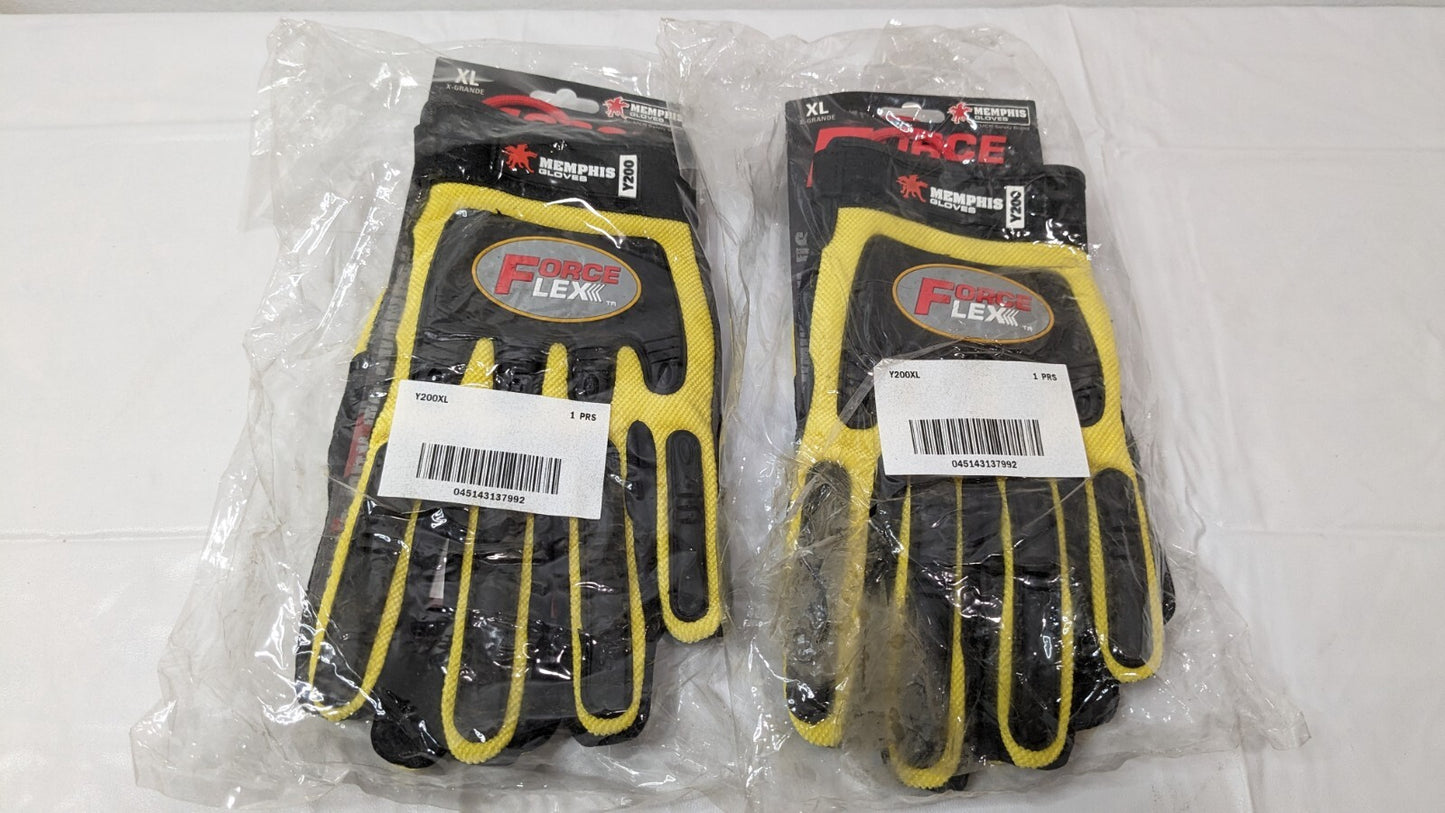 2 PAIRS MCR Safety ForceFlex Clarino Synthetic Leather Palm Pad Gloves XL Y200XL