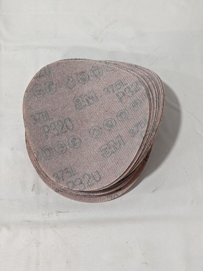 3M Hook & Loop Disc 5" Dia, 320G, Coated, Aluminum Oxide Qty 50 7100106647