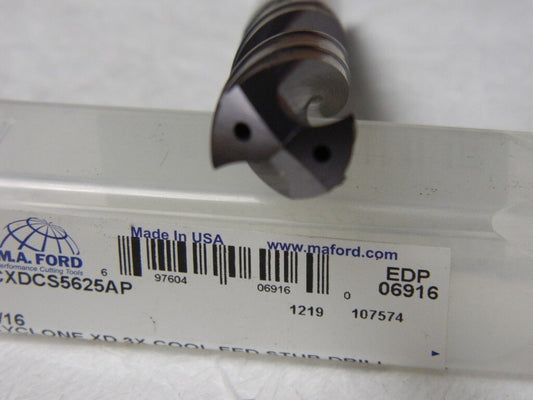 M.A Ford Cyclone Xd 3X Coolant Fed Double Margin Drill, 9/16