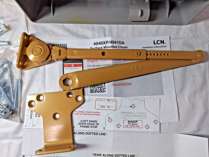 LCN Heavy Duty Door Closer Brass  8.5 lb Load Capacity  60" Door Width  4040XP