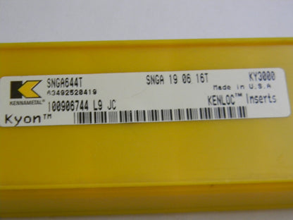 Kennametal Carbide Inserts SNGA644T Grade KY3000 Qty. 10 100906744
