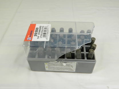 C.H. HANSON 27 Piece, 1/4 Character Steel Stamp Set DAMAGED CASE 20300