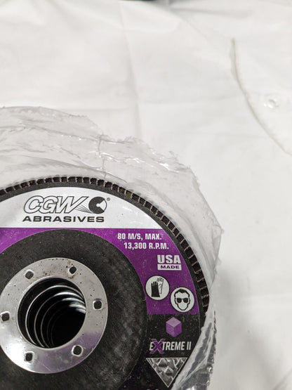 CGW Flap Disc: 4-1/2" Dia, 7/8" Hole, 60G, Ceramic Alumina, Type 27 Qty 6 42862