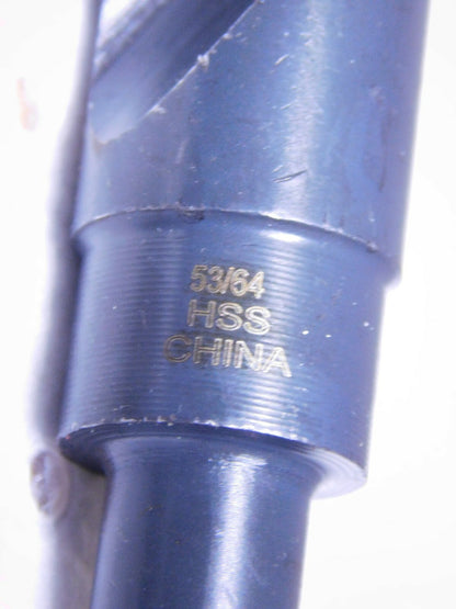 Interstate Silver & Deming Drill 53/64 Dia 118º Pt 1/2 Shank 3 Fl L 01340538
