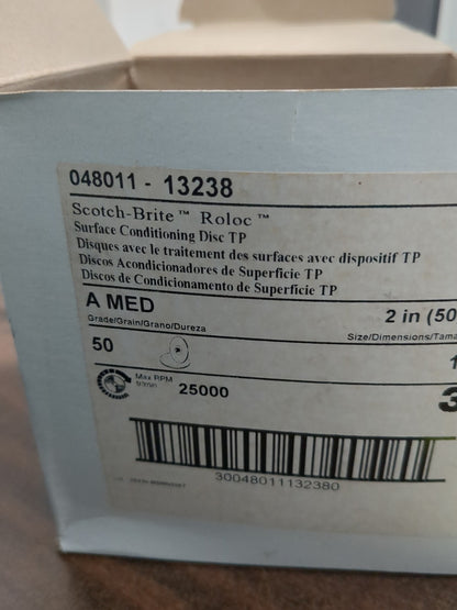 3M Quick-Change Disc50ct Roloc TP 2" Dia Aluminum Oxide Non-Woven 700012066