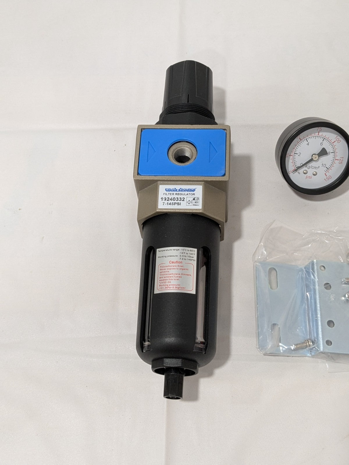 Pro-Source FRL Combination Unit: 3/8 NPT, Intermediate w/Pressure Gauge 19240332
