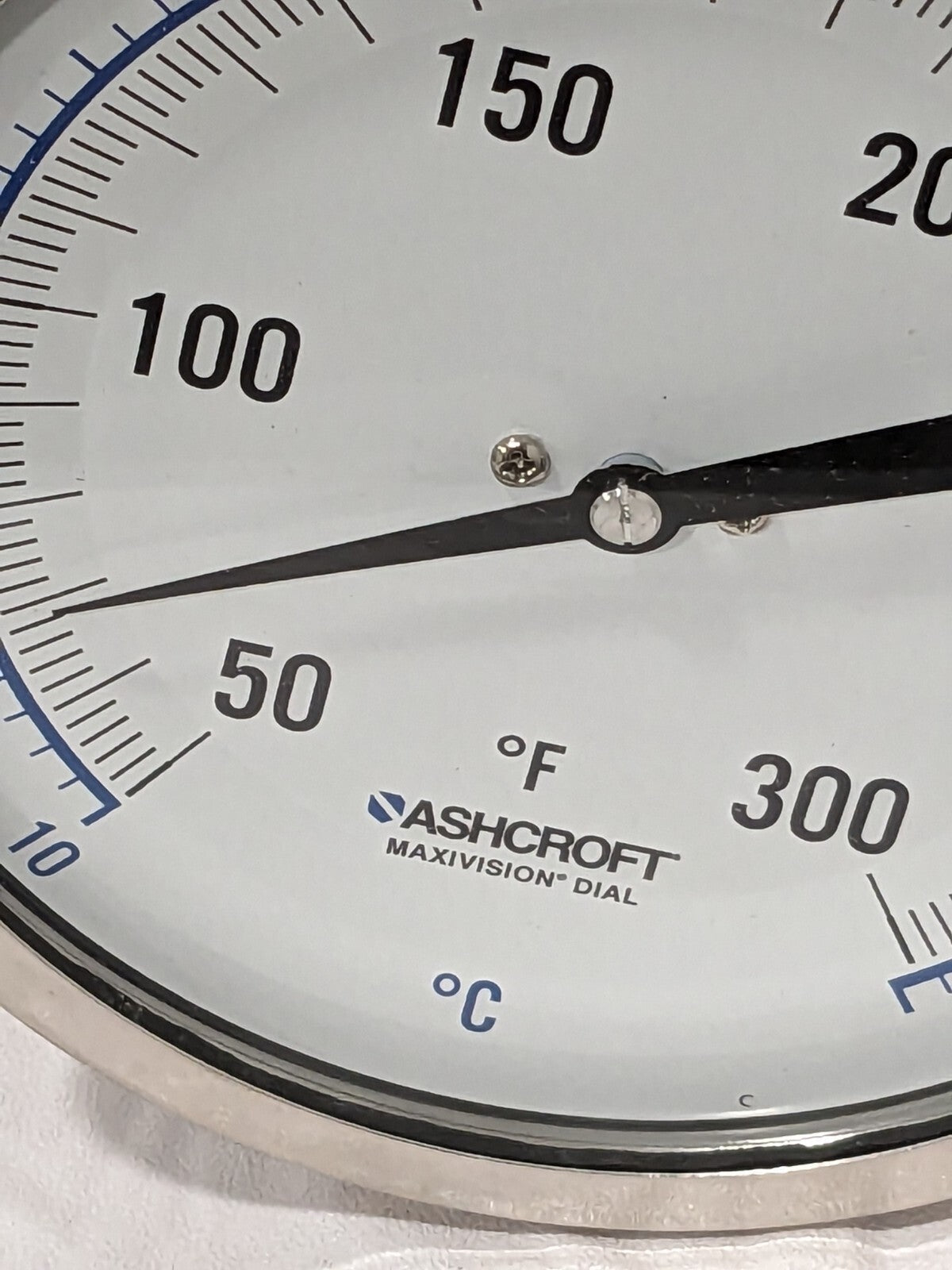 ASHCROFT Bimetal Dial Thermometer: 50 to 300 ° F, 5" Dial, 12" Stem 75