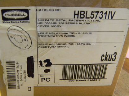 Hubble Raceway Covers 2.4" Wide x 0.24" High Round Qty 13 HBL5731IV