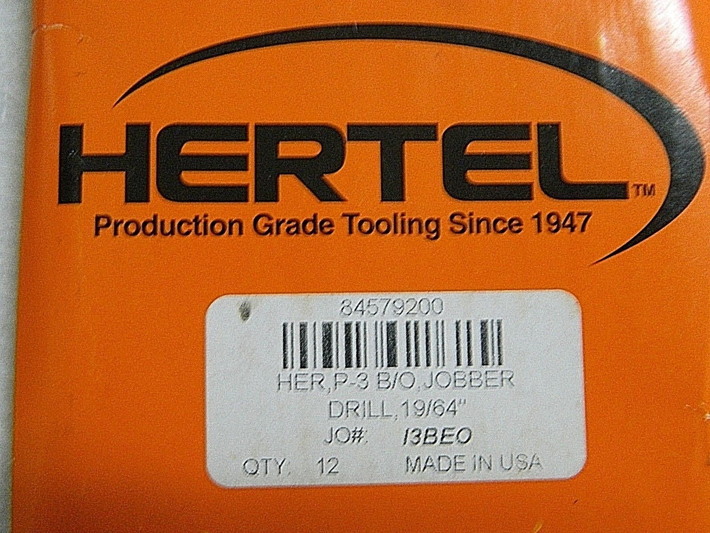 Hertel Jobber Drills Oxide 19/64" Dia. x 4-3/8" OAL 135° HSS Qty. 12 #84579200