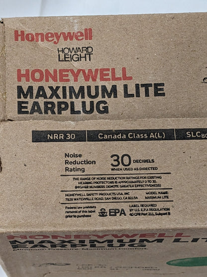 Howard Leight Earplugs: 30 dB, Foam, Contoured, Roll Down, Corded Qty 100 LPF-30