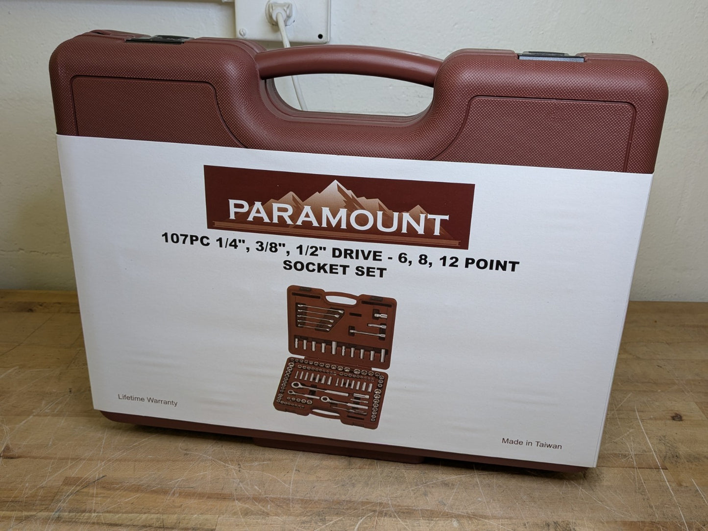 Paramount 107 Piece Socket Set w/ Case 1/4", 3/8", 1/2" Drive 6, 8, 12 Point