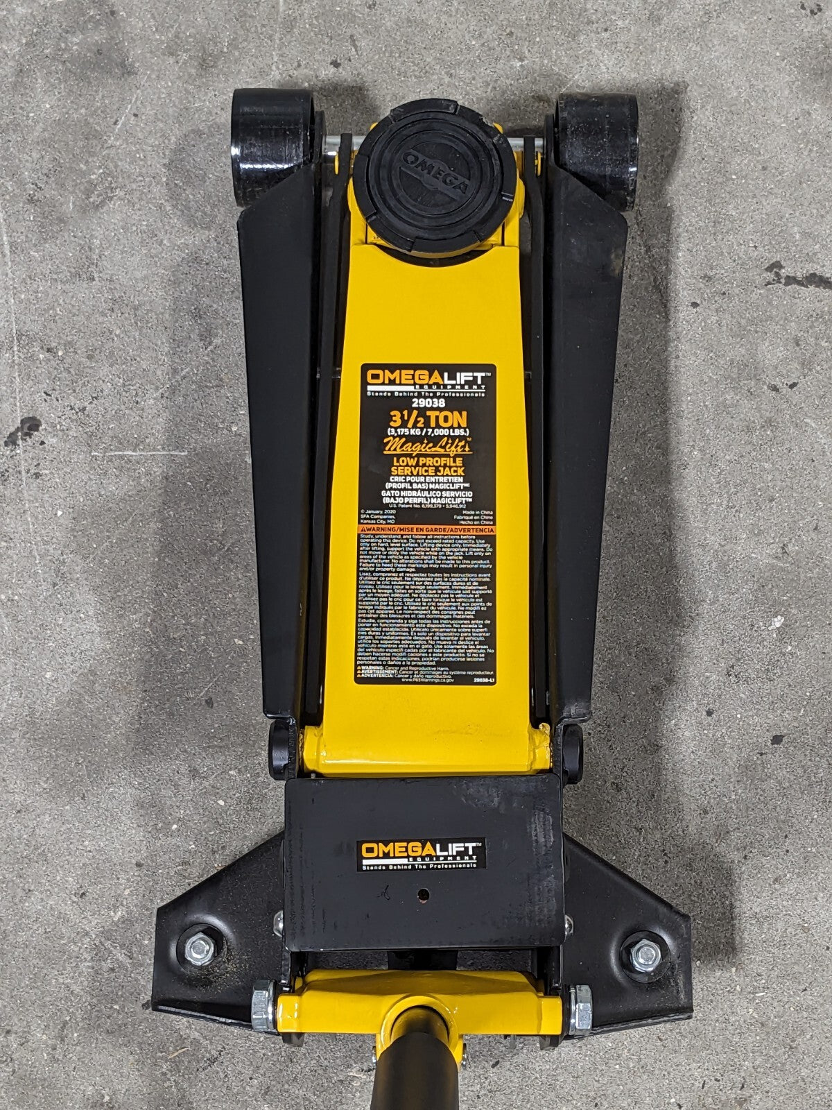 Omega Magic Lift Low Profile Hydraulic Floor Jack 3-1/2 Ton Capacity 29038