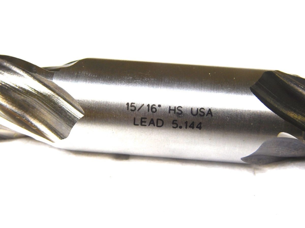 Putnam Tools HSS Dbl End Square End Mill 15/16 Dia 4Fl RH 1 Shk Diameter 94874