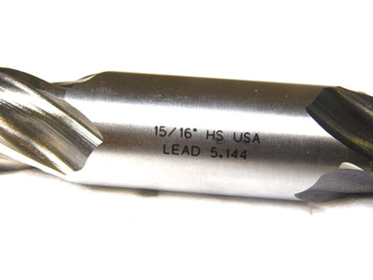 Putnam Tools HSS Dbl End Square End Mill 15/16 Dia 4Fl RH 1 Shk Diameter 94874