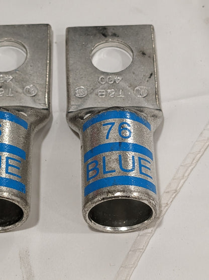 T&B Square Ring Terminal: Non-Insulated, Compression Connection Qty 2 54116