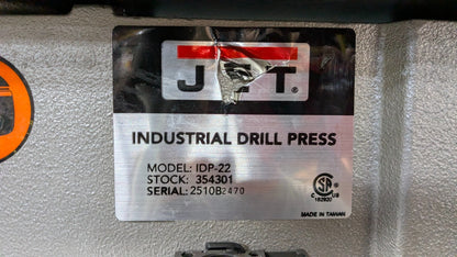 JET IDP-22 Heavy Duty Drill Press 22" Swing  1-1/2HP 115V Step Pulley  3MT Taper