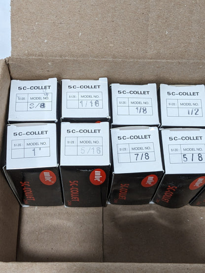 MHC 18 Piece, 1/16 to 1-1/8" Capacity, 5C Round Collet Set 09632357