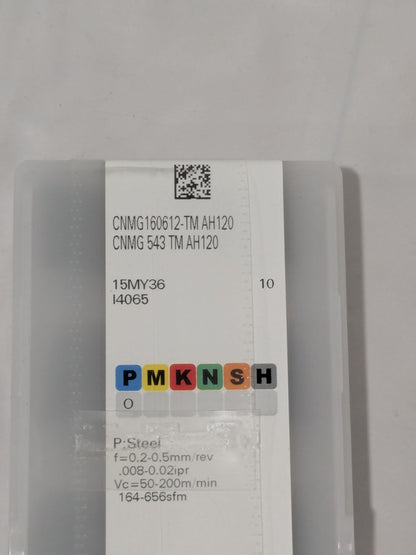 Tungaloy Carbide Turning Insert CNMG 543 TM AH120 Qty 10 6811649