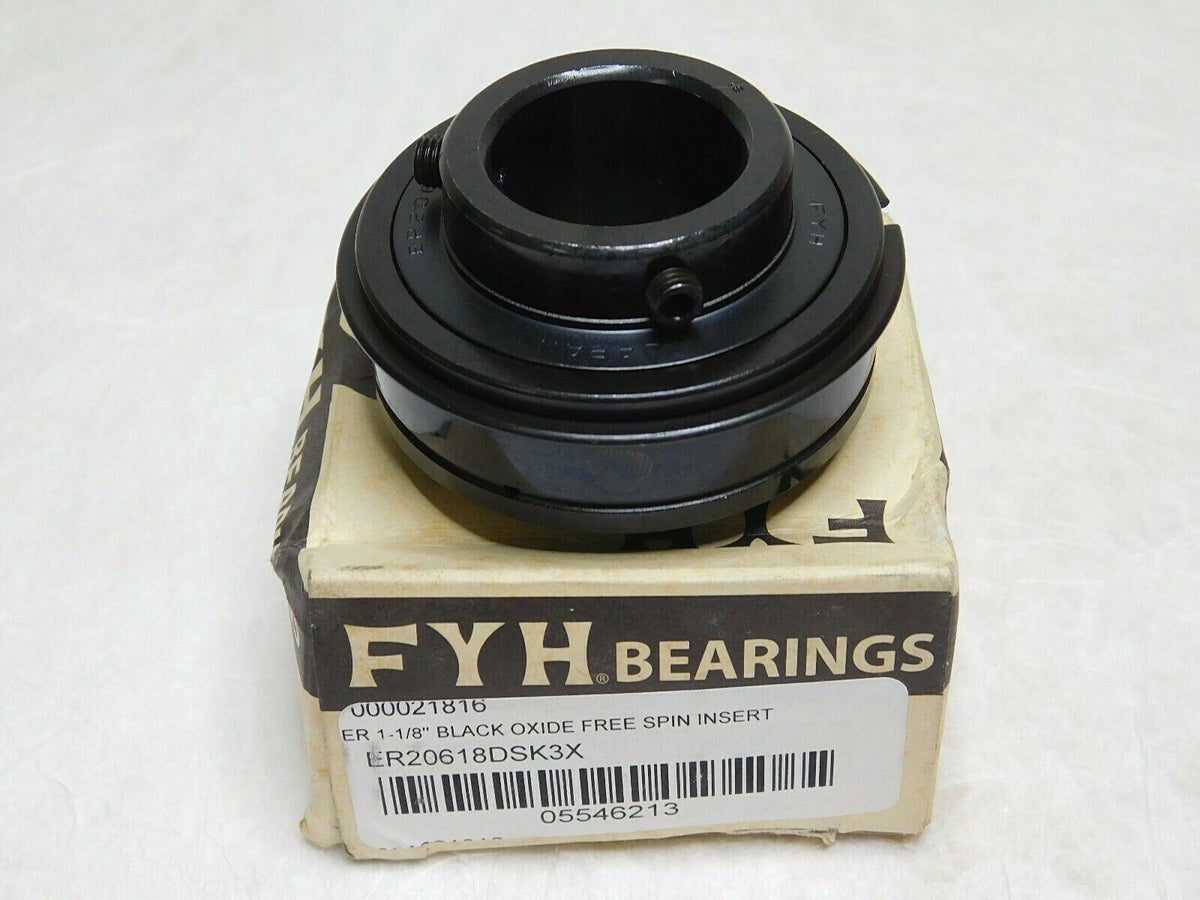 FYH  Free Spin Black Oxide Insert Bearing 1-1/8" Inside Diam ER20618DSK3X