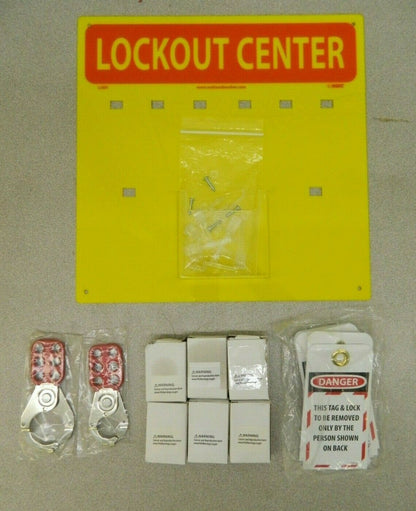 NMC Equipped Plexiglass Tag and Padlock / Hasp Station 10 Piece LOB1Y