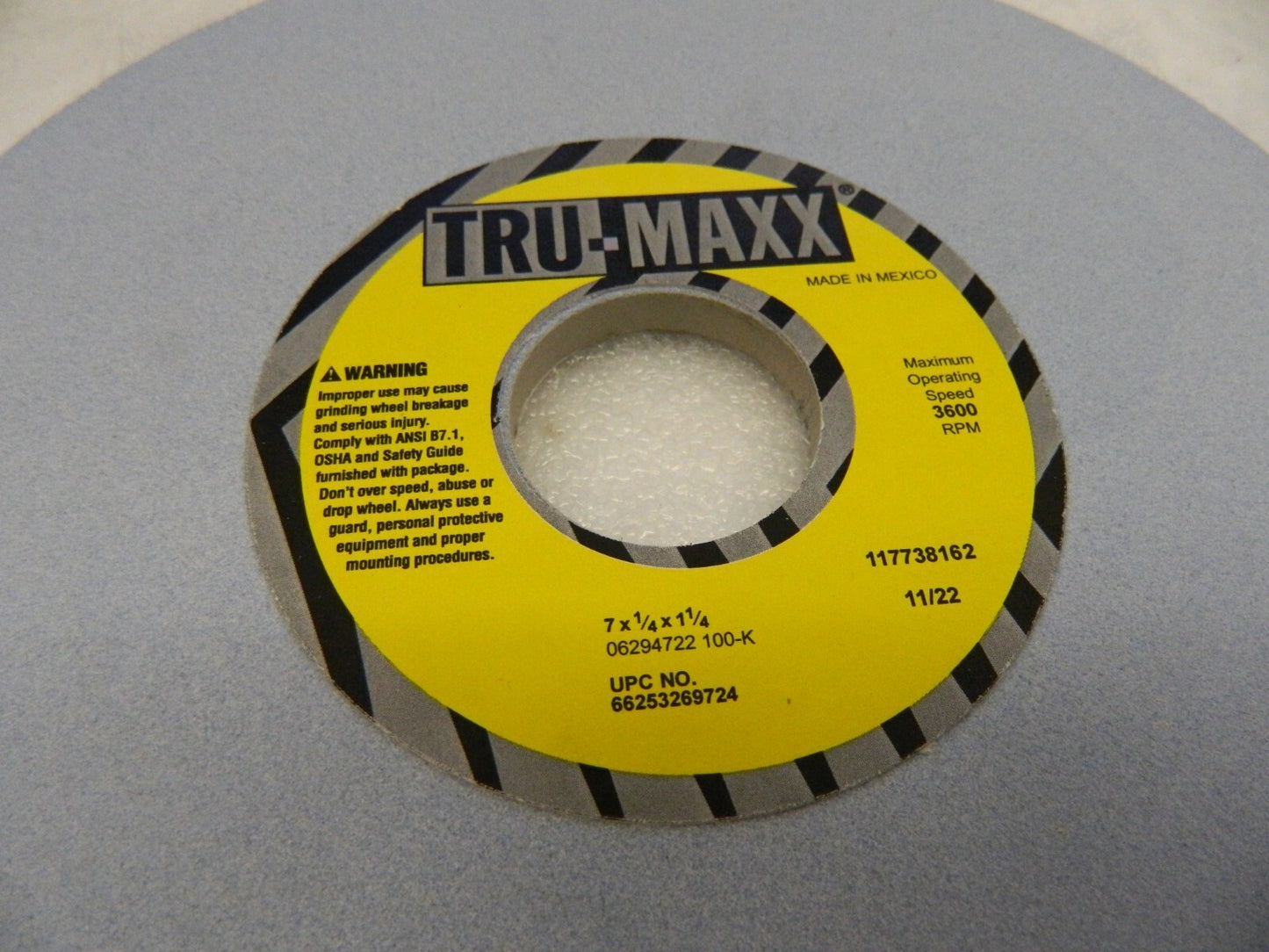 TRU-MAXX Surface Grinding Wheel 7" 100 Grit K Hardness 66253269724