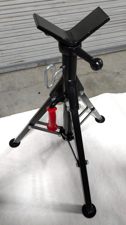 Folding V-Head Pipe Stand  12"/2000Lb Cap   27-41" Adjustable Height  33-05-250
