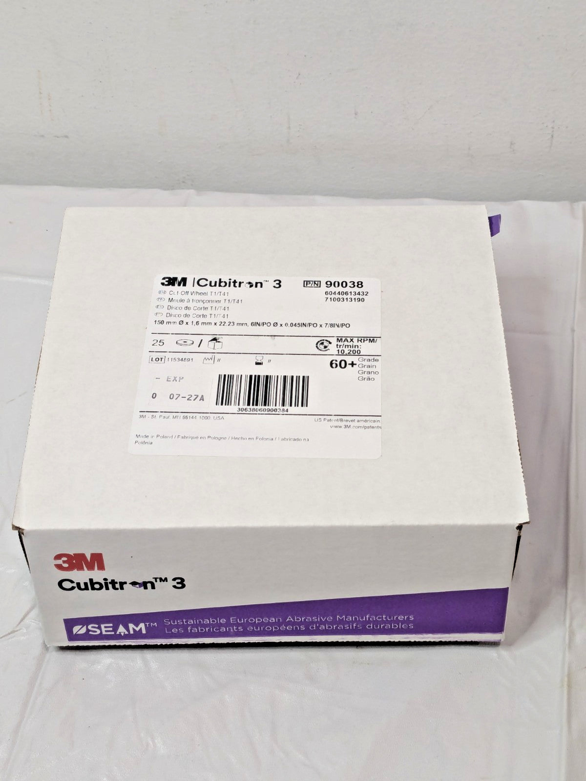 3M Cubitron 3 Cut-Off Wheels 6" X .045" X 7/8" 60+ T1 90038  QTY 25 7100313190