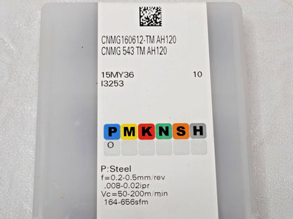 Tungaloy Carbide Turning Inserts CNMG 543 TM AH 120 QTY 10 PCS 06811649