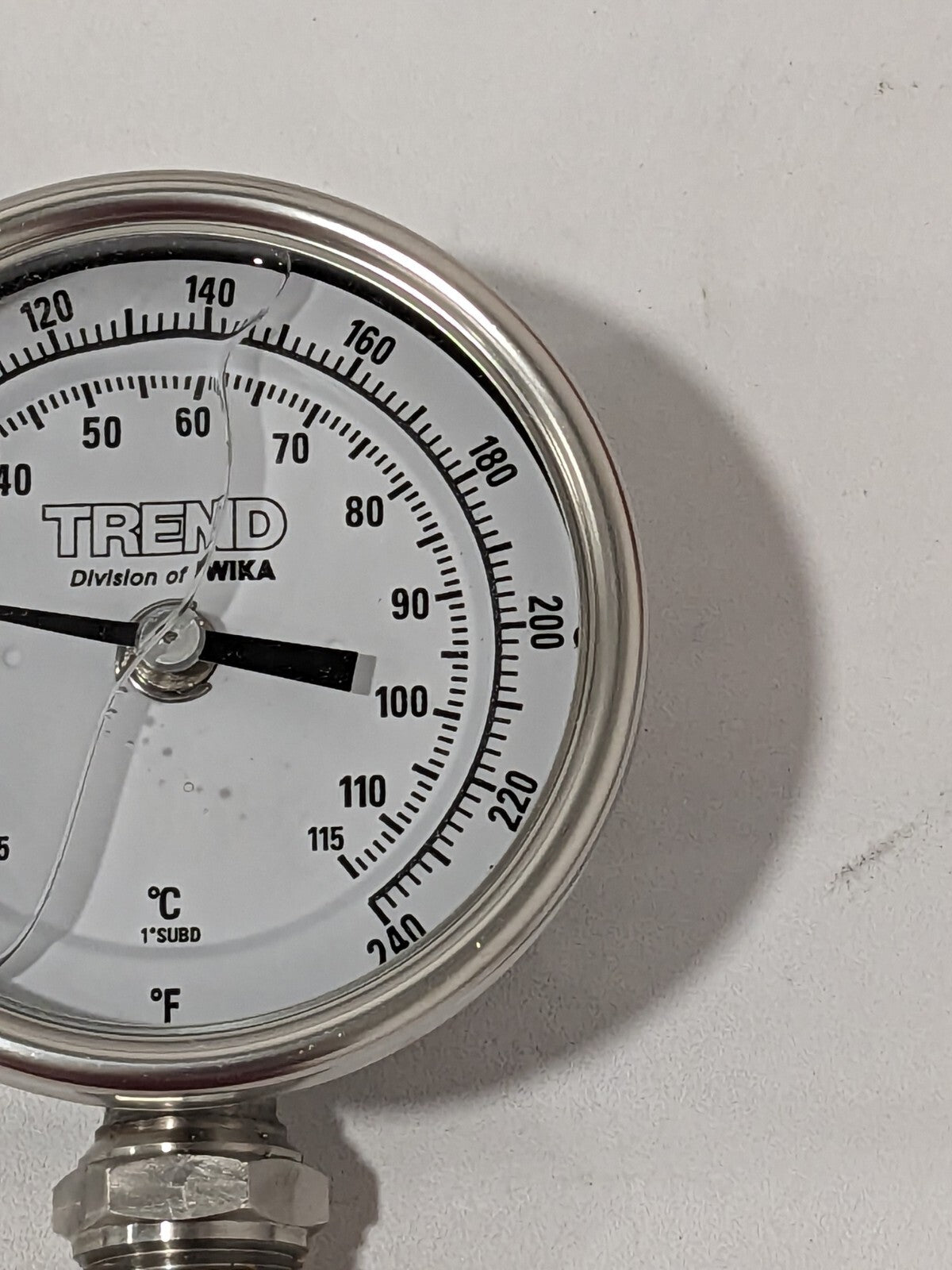 Wika Bimetal Dial Thermometer: 20 to 240 ° F, 2-1/2" Stem Length 31025A007A4SF