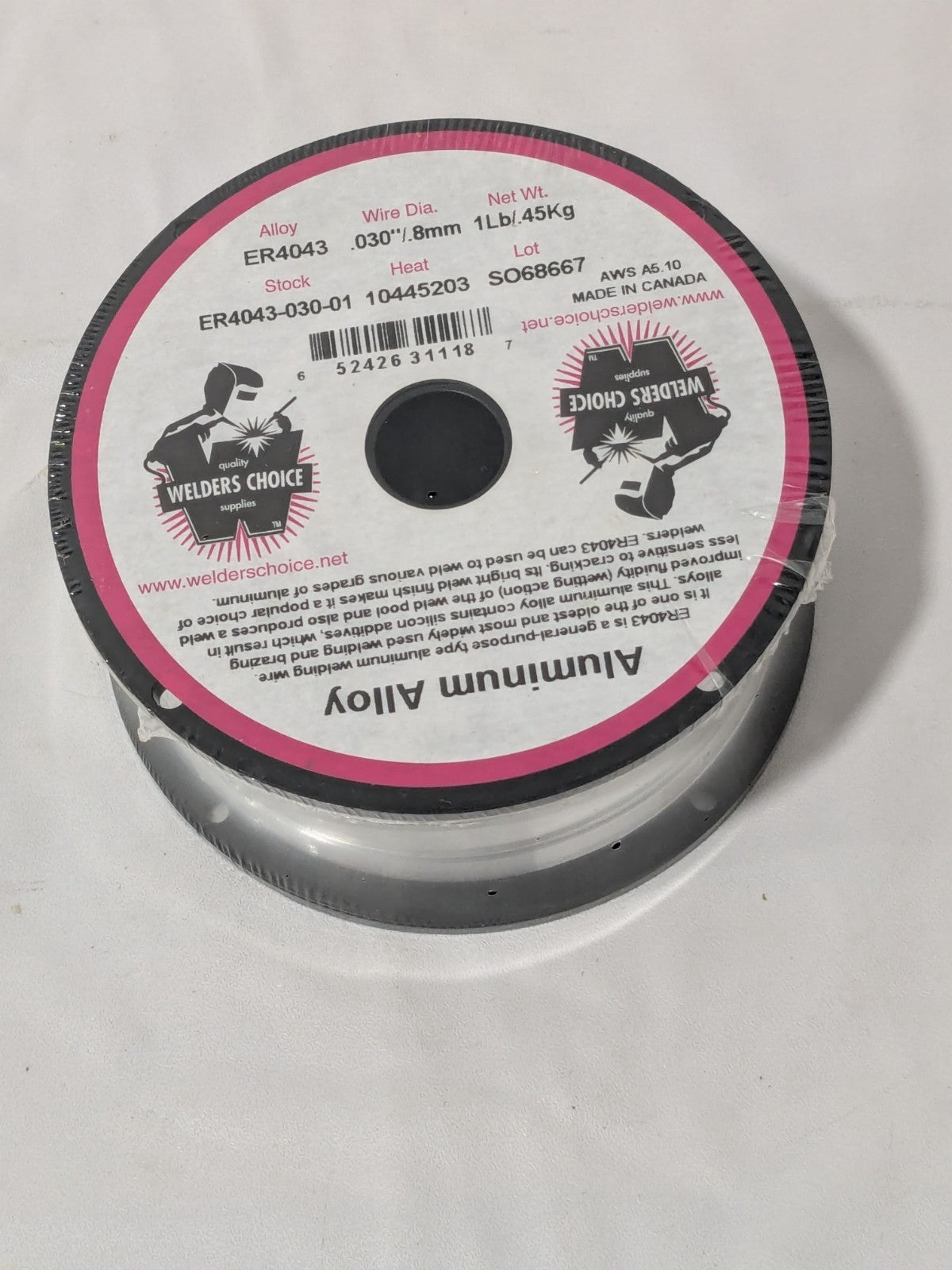 Welder's Choice MIG Welding Wire: ER4043, 0.0300" Dia, Aluminum, 1 Lb 59802744