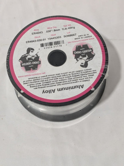Welder's Choice MIG Welding Wire: ER4043, 0.0300" Dia, Aluminum, 1 Lb 59802744