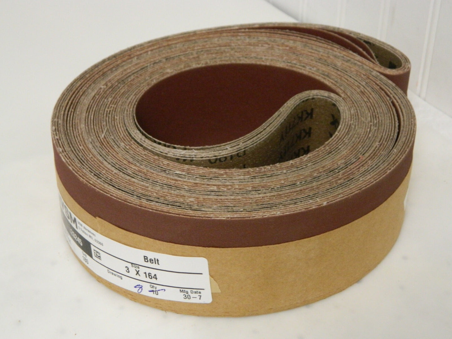 VSM A/O Abrasive Belt Series KK711Y 3"X164" 180 Grit Qty 8 126245