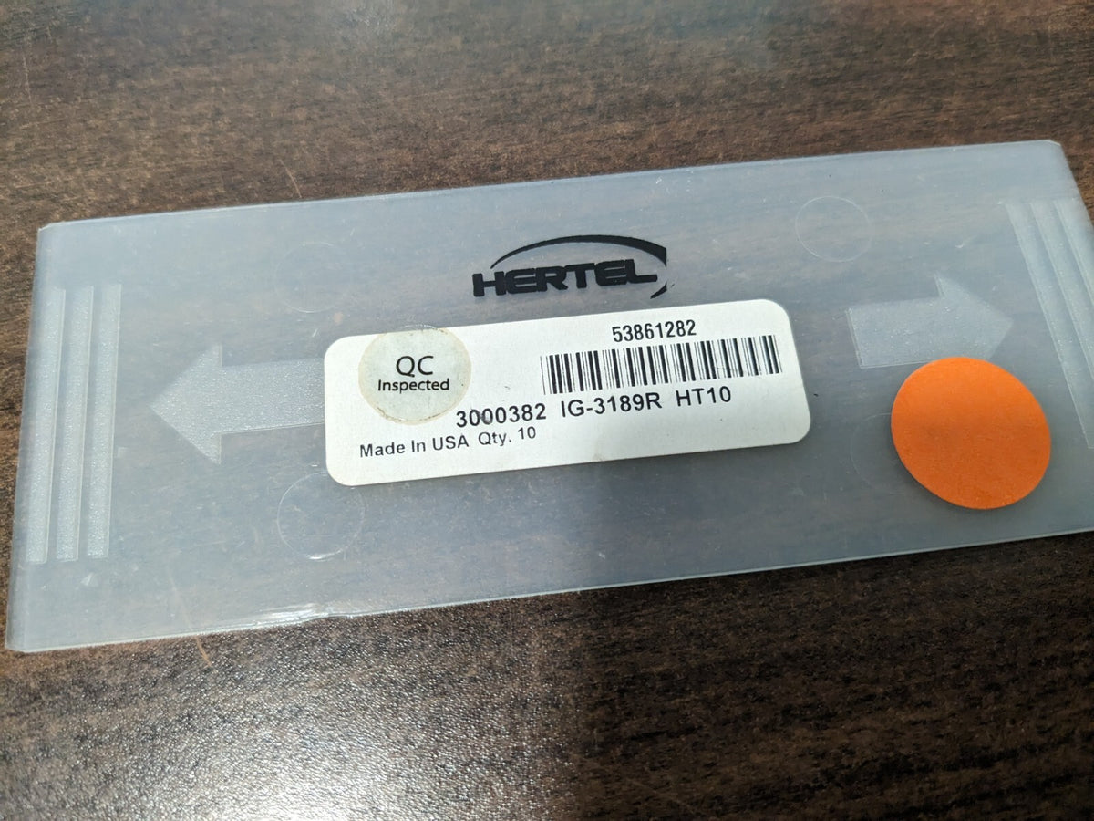 Hertel Grooving Insert 7ct IG3189 HT10, Solid Carbide 3000382