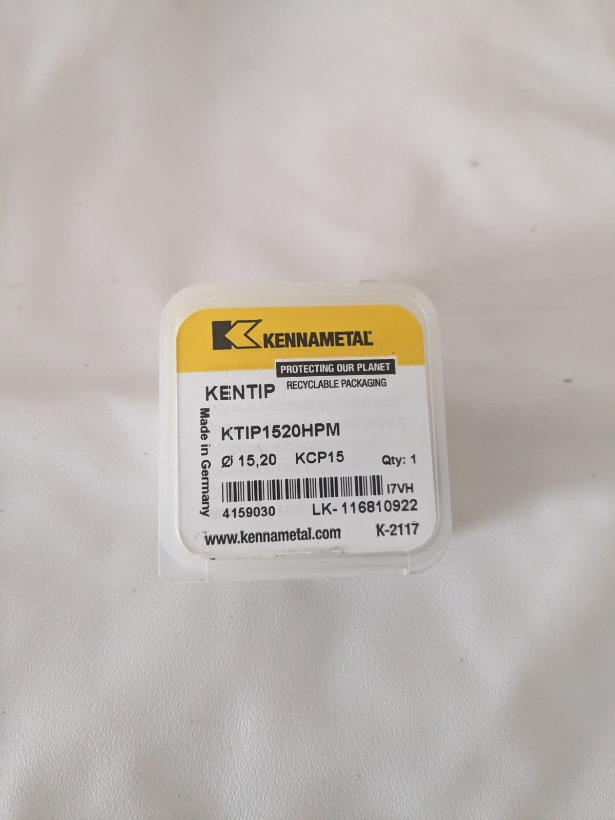 Kennametal Replaceable Drill Tip KTIP1520HPM KCP15, 0.5984" Dia 4159030