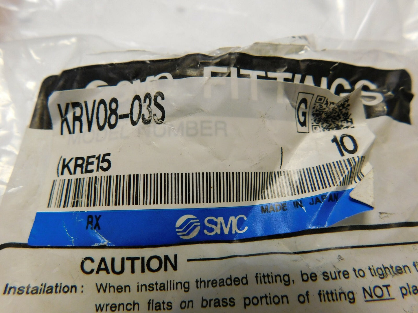 SMC Fitting Universal Male Elbow QTY 20 KRV08-03S