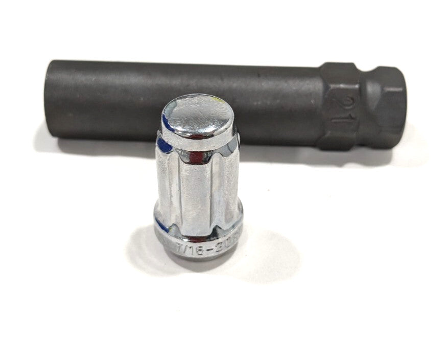 RPM Spline Drive Lug Nuts Chome 7/16-20 *10pcs*  With Deep Socket    C7002 C7301