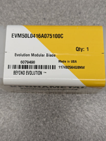 KENNAMETAL Left Hand Indexable Grooving Cartridge EVM50L0416A075100C 6079498