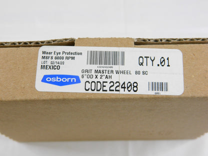 Osborn Abrasive Wheel 6" x 7/8" x 2" 80G Qty 2 22408