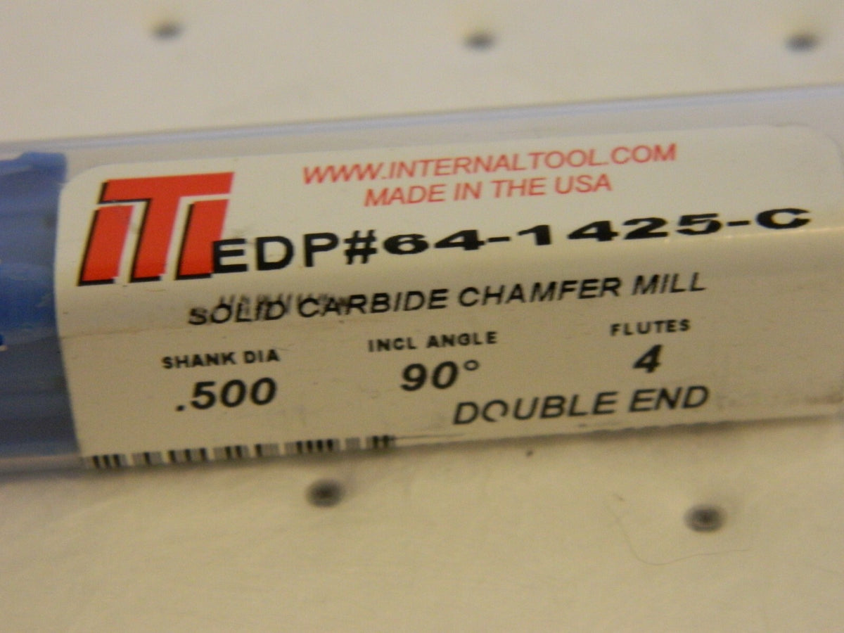 Chamfer Mill: 4 Flutes, Solid Carbide 64-1425-C