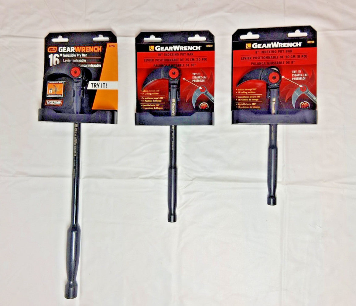 GEARWRENCH Steel Indexing Pry Bars Set of 3 8"/10"/16" OAL 82301D