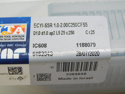 Iscar Carbide End Mill 1"CD X 5"OAL 5FL ECYI-S5R 1.0-2.00C250CFS5 IC60