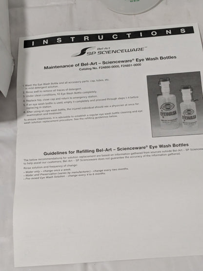 Bel-Art Empty Replacement Bottle Eyewash 32 Fl. Oz 248510000