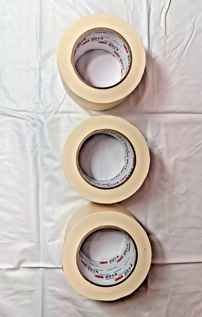 3M Paper Masking Tape Natural 2.83 IN x 54.6 YD 72mm x 50m QTY 3 2214