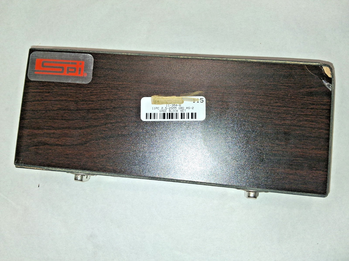 SPI Gage Block Set AS-2 Grade Steel 10 Pc 11-350-6