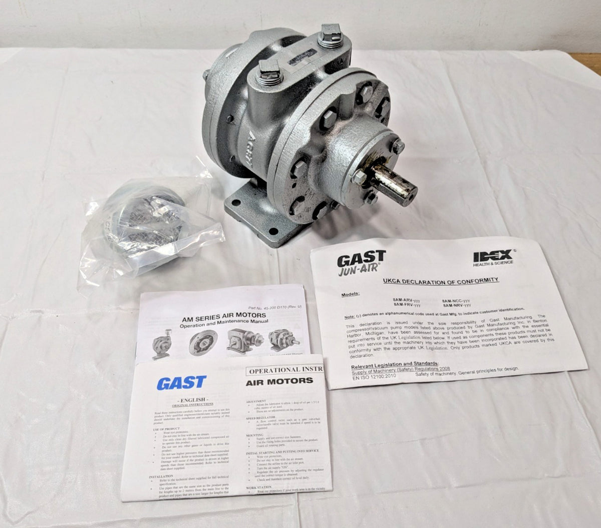 Gast Reversible Foot Air Actuated Motor 5hp 8AM-FRV-2B