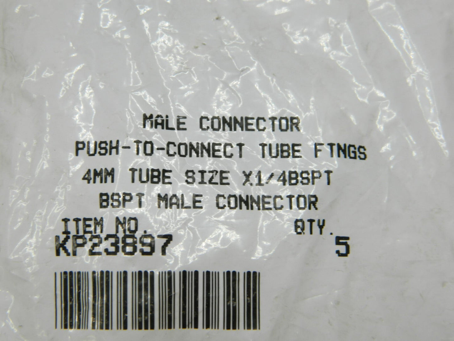 PARKER Push-To-Connect Tube to Male BSPT Tube Fitting 1/4" Thread Qty 5 KP23897